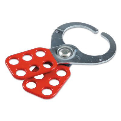 Lockout Safety Hasps, 0. 4in Dia. Shackle, 2.25w x 0.35d x 4.5h, Red