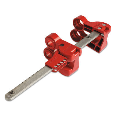 Pipe Blind Flange Lockout Devices, 0.281 in Dia. Shackle, 7w x 14.75h, Red