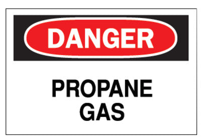 Chemical & Hazardous Material Signs, Danger, Propane, White/Red/Black