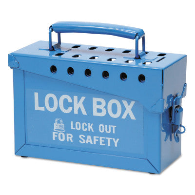 Lock Box, 9 in L x 6 in H x 3 1/2 in W, Blue