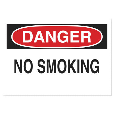 Health & Safety Signs, Danger - No Smoking, 10X14 Polyester Sticker