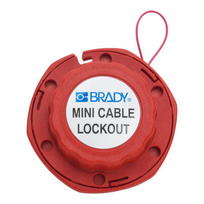 Mini Cable Lockouts with Metal Cables, 0.31 in Dia. Shackle, 8ft Cable, Red