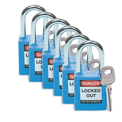 NYLON PADLOCK STEEL 38MMSHA BLUE