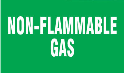 Gas Cylinder Lockout Labels, Non Flammable Gas, 5 in W x 3 in L, Green/White