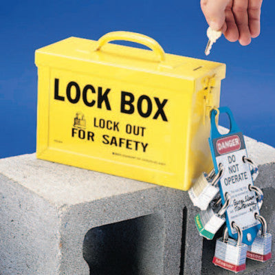 Lock Box, 10 in L x 6 in H x 4 in W, Yellow