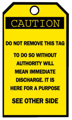 Blank Accident Prevention Tags, 3 1/4 x 5 5/8 in, Caution