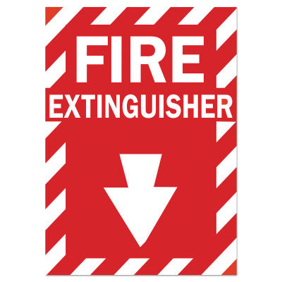 Health & Safety Signs, FIRE EXTINGUISHER, Polyester Sticker