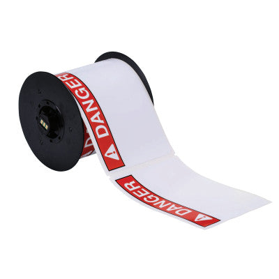 BBP31 Indoor/Outdoor Vinyl Tapes, 6 in, "Danger", White/Red/Black