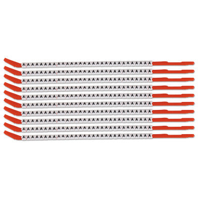 Clip Sleeve Wire Markers, 3 in x 9 1/4 in, "A", Black on White