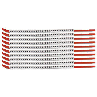 Clip Sleeve Wire Markers, 3 in x 9 1/4 in, "B", Black on White