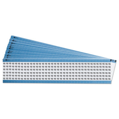 Solid Numbers Wire Marker Cards,  "15", Black on White