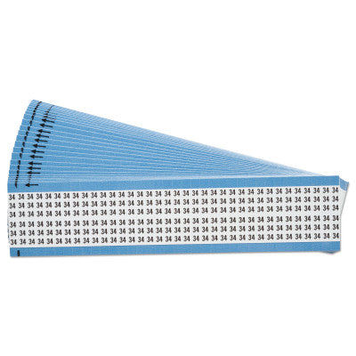 Solid Numbers Wire Marker Cards, 9 1/2 in x 2 1/4 in, "34", Black on White