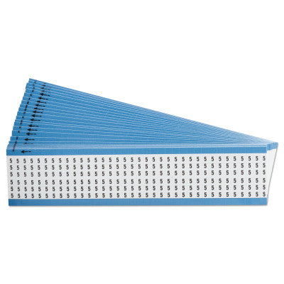 Solid Numbers Wire Marker Cards, 9.4 in x 2.1 in, "5", Black on White