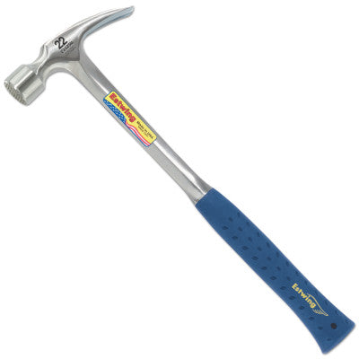 Framing Hammer, Steel Head, Milled Face, Straight Steel Handle, 16 in, 2.8 lb