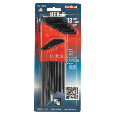 Hex-L Key Set, 13 per holder, Hex Tip, Inch, Long Arm