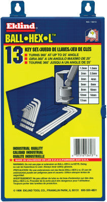 Ball-Hex-L Key Sets, 13 per box, Hex Ball Tip, Metric