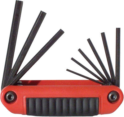 Ergo-Fold Hex Key Sets, 9 per set, Hex Tip, Inch, Medium Handle