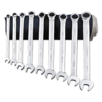 Combination Wrench Sets, 12 Points, Metric, Chrome