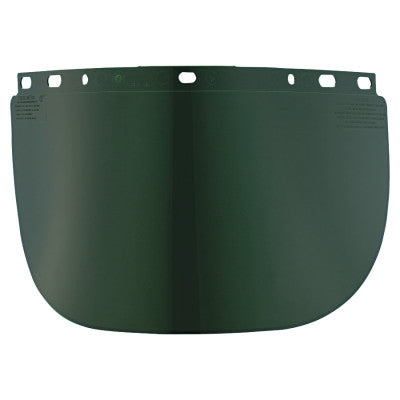 High Performance Faceshield Windows, Dark Green, Wide View, 9" x 16 1/2"