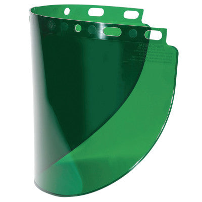 High Performance Wide View Faceshield Windows, Dark Green, Wide View, 16 1/2"x8"