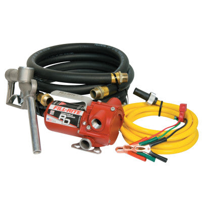 RD Series Portable Fuel Transfer Pump, 12 V, 3/4 in (NPT), 8 ft Discharge Hose