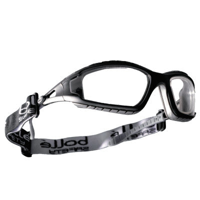 Tracker Series Safety Glasses, Clear Lens, Polycarbonate, Clear, Silver Frame