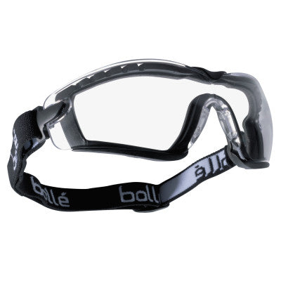 Cobra Safety Glass w/ Strap & Foam, Anti-Scratch Anti-Fog Clear Lenses, BK/Gray