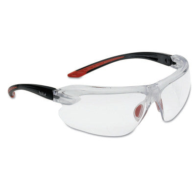 IRI-s Series Safety Glasses, Clear Polycarbonate Lenses, Red/Black, 2 Diopter