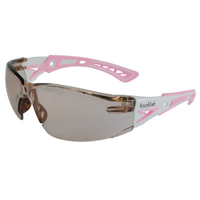 Rush+ Series Safety Glasses, CSP Lens, Anti-Scratch/Platinum Anti-Fog