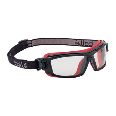 UTLIM8 Safety Goggles, One Size, Clear, Red Frame, Anti-Fog, Anti-Scratch