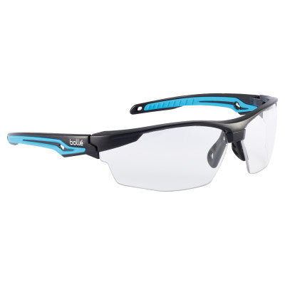 TRYON Safety Glasses, Clear Lens, Anti-Fog/Anti-Scratch, Black Frame, TPR