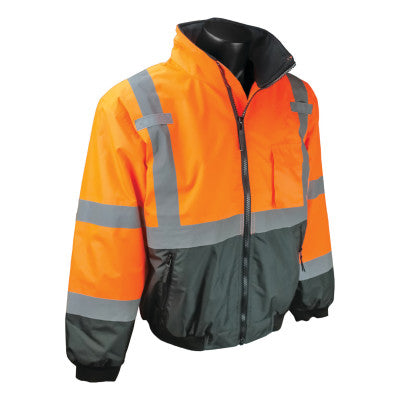 SJ110B Two-in-One High Visibility Bomber Safety Jackets, L, Polyester, Orange