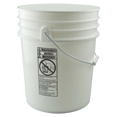 Plastic Pails, 5 gal, 12.24 Dia., White