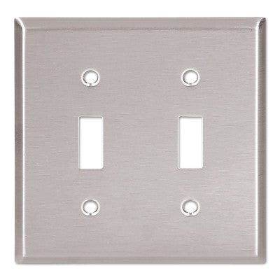 WALLPLATE 2G TOGGLE RECEPTACLE MID SS