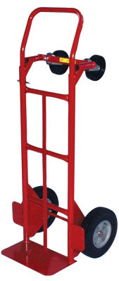 Convertible Hand Trucks, 600 lb Cap., 8 in x 14 in Base Plate, Flow Back Handle