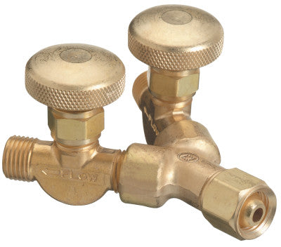Valved "Y" Connections, 200 PSIG, Brass, Male/Female, LH, 5/8 in - 18