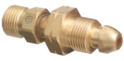 Brass Cylinder Adaptors, CGA-510 POL Acetylene To CGA-300 Commercial Acetylene