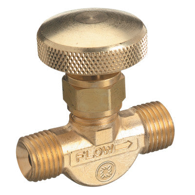 Non-Corrosive Gas Flow Valves, 200 PSIG, Brass, Oxygen, 9/16 in - 18 RH(M)
