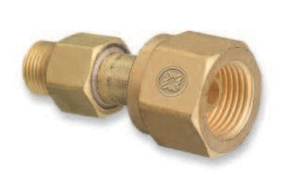 Brass Cylinder Adaptors, CGA-300 Commercial Acetylene To CGA-200 "MC" Acetylene