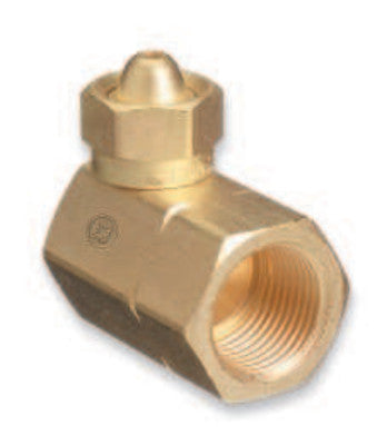 Brass Cylinder Adaptors, CGA-200 "MC" Acetylene To CGA-510 POL Acetylene 90