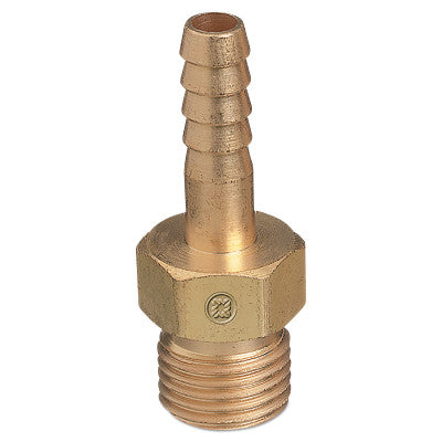 Brass Hose Adaptors, Male/Barb, Brass, 1/2 in