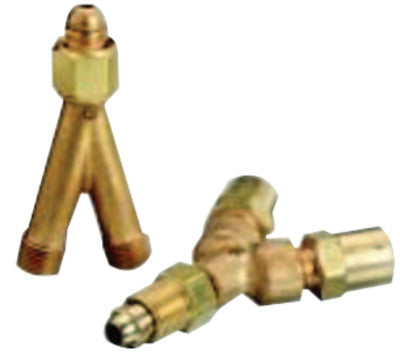 Y Connections, 200 PSIG, Brass, Industrial Air & Water, 5/8 in - 18 (F)