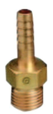 Brass Hose Adaptors, Male/Barb, Brass, LH, 1/4 in