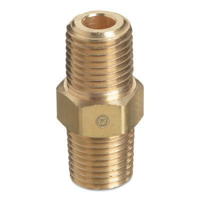 Pipe Thread Hex Nipples, 3000 PSIG, Brass, 1/8 in NPT Male