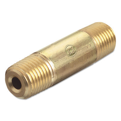 Pipe Thread Nipples, 3000 PSIG, Brass, 1/4 in (NPT), 3 in Long