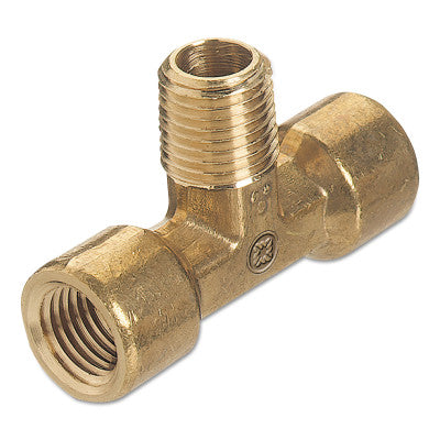Pipe Thread Tees, Connector, 1,000 PSIG, Brass, 1/4 in NPT (Branch)