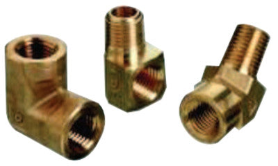Pipe Thread Elbows, Connector, 3,000 PSIG, Brass, 1/4 in (NPT)