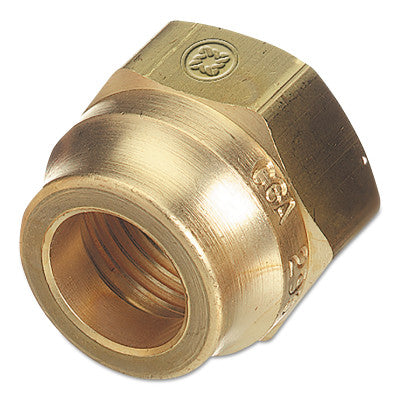 Brass SAE Flare Tubing Connections, Nut, 500 PSIG, Brass, 0.75 in - 16