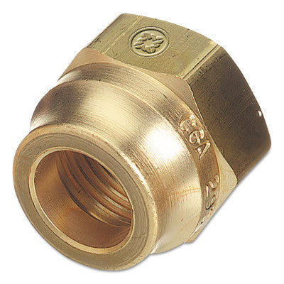 Brass SAE Flare Tubing Connections, Nut, 500 PSIG, Brass, 0.875 in - 14