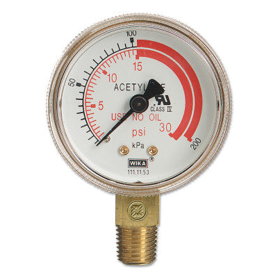 2 in Regulator Gauge, G-2-30RLW, 30 PSIG, 1/4 in (NPT)